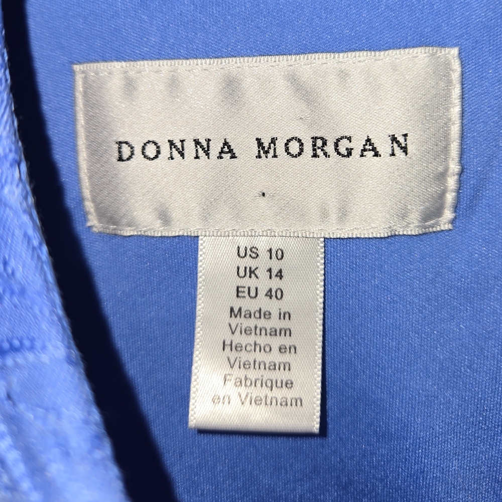 Donna Morgan Women's sz 10 Elegant Blue Sleeveless Dress - Picture 5 of 12